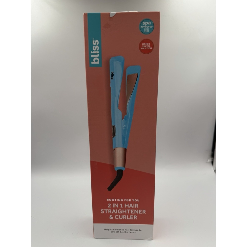Bliss Rooting for You 2 In 1 Hair Straightener & Curler NEW IN FACTORY PACKAGING